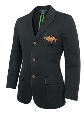 Polo by Ralph Lauren Blue Blazer with Embroidered Pocket Detail